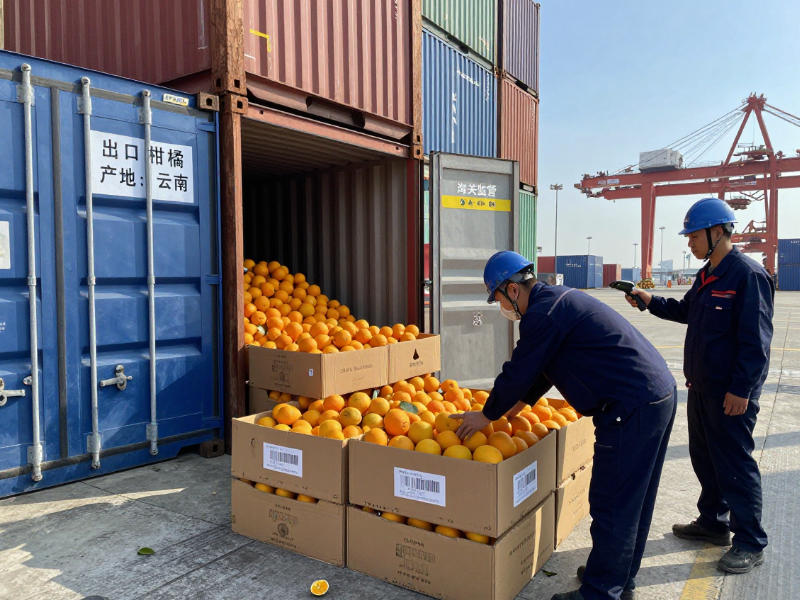 海關(guān)集裝箱柑橘出口