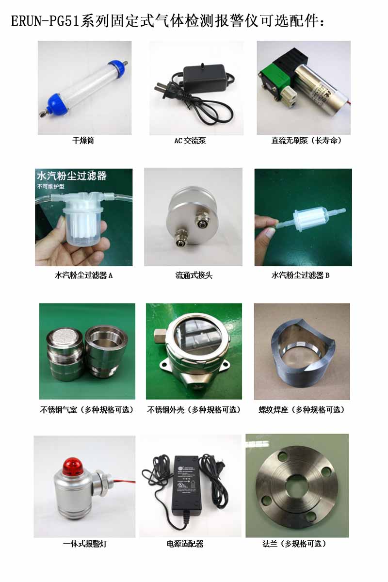 固定在線式二硫化碳氣體檢測報警儀可選配件